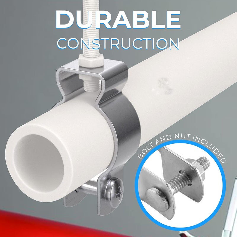 OHLECTRIC حامل أنابيب فولاذي مطلي بالزنك 1/2 بوصة مع برغي - مثالي لتركيب الأنابيب الصلبة و EMT على الأسطح، والدعامات المعزولة أو القضبان الملولبة - عبوة من 10 - Image 5